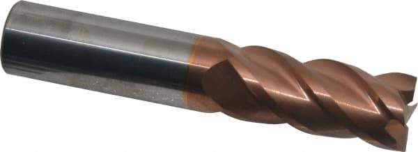 ProMax - 3/4", 1-5/8" LOC, 3/4" Shank Diam, 4" OAL, 4 Flute, Solid Carbide Square End Mill - Single End, TiCN Finish, Spiral Flute, 40° Helix, Right Hand Cut, Right Hand Flute, Series 111 - Exact Tool & Supply
