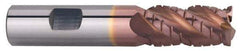 ProMax - 1" Diam, 1-3/4" LOC, 3 Flute Solid Carbide Roughing & Finishing Ball End Mill - TiCN Finish, 4" OAL, 1" Shank Diam, Weldon Shank, 35° Helix, Centercutting - Exact Tool & Supply