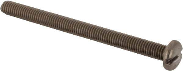 Value Collection - #10-32 UNF, 2-1/2" Length Under Head Slotted Drive Machine Screw - Pan Head, Grade 18-8 Stainless Steel, Uncoated, Without Washer - Exact Tool & Supply