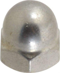 Value Collection - #10-32 UNF, 3/8" Width Across Flats, Uncoated, Stainless Steel Acorn Nut - 25/64" Overall Height, Grade 18-8 - Exact Tool & Supply