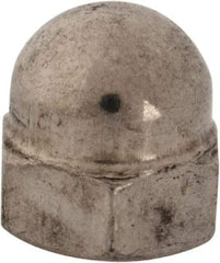 Value Collection - 1/4-28" UNF, 7/16" Width Across Flats, Uncoated, Stainless Steel Acorn Nut - 15/32" Overall Height, Grade 18-8 - Exact Tool & Supply