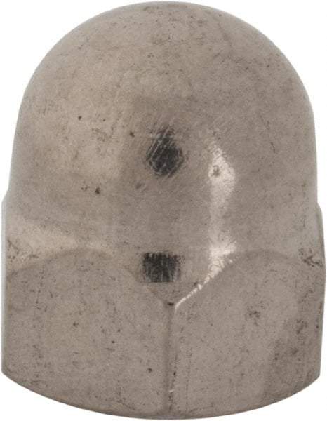 Value Collection - 7/16-20" UNF, 5/8" Width Across Flats, Uncoated, Stainless Steel Acorn Nut - 23/32" Overall Height, Grade 18-8 - Exact Tool & Supply