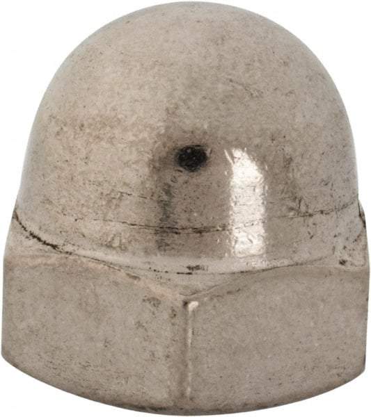 Value Collection - 7/16-14" UNC, 5/8" Width Across Flats, Uncoated, Stainless Steel Acorn Nut - 23/32" Overall Height, Grade 18-8 - Exact Tool & Supply