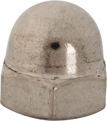 Value Collection - 7/16-14" UNC, 5/8" Width Across Flats, Uncoated, Stainless Steel Acorn Nut - 23/32" Overall Height, Grade 18-8 - Exact Tool & Supply