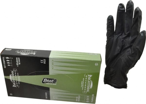 SHOWA - Size XL, 6 mil, Industrial Grade, Powder Free Nitrile Disposable Gloves - Exact Tool & Supply