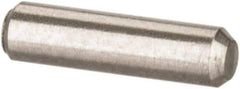 Value Collection - 1/16" Diam x 1/4" Pin Length 316 Stainless Steel Standard Dowel Pin - Bright Finish, 2 Beveled End - Exact Tool & Supply