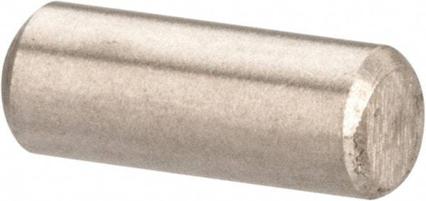 Value Collection - 3/32" Diam x 1/4" Pin Length 316 Stainless Steel Standard Dowel Pin - Bright Finish, 2 Beveled End - Exact Tool & Supply