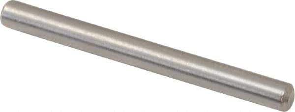 Value Collection - 3/32" Diam x 1" Pin Length 316 Stainless Steel Standard Dowel Pin - Bright Finish, 2 Beveled End - Exact Tool & Supply