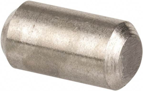 Value Collection - 1/8" Diam x 1/4" Pin Length 316 Stainless Steel Standard Dowel Pin - Bright Finish, 2 Beveled End - Exact Tool & Supply