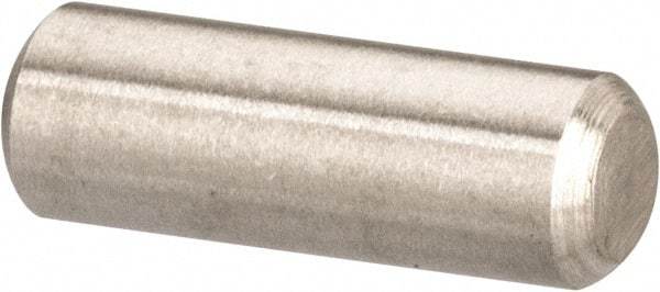 Value Collection - 1/8" Diam x 3/8" Pin Length 316 Stainless Steel Standard Dowel Pin - Bright Finish, 2 Beveled End - Exact Tool & Supply