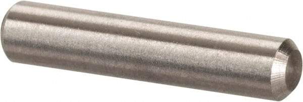 Value Collection - 1/8" Diam x 5/8" Pin Length 316 Stainless Steel Standard Dowel Pin - Bright Finish, 2 Beveled End - Exact Tool & Supply