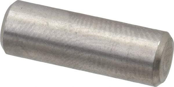 Value Collection - 1/4" Diam x 3/4" Pin Length 316 Stainless Steel Standard Dowel Pin - Bright Finish, 2 Beveled End - Exact Tool & Supply