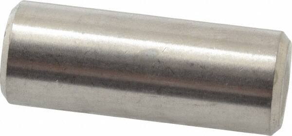 Value Collection - 3/8" Diam x 1" Pin Length 316 Stainless Steel Standard Dowel Pin - Bright Finish, 2 Beveled End - Exact Tool & Supply