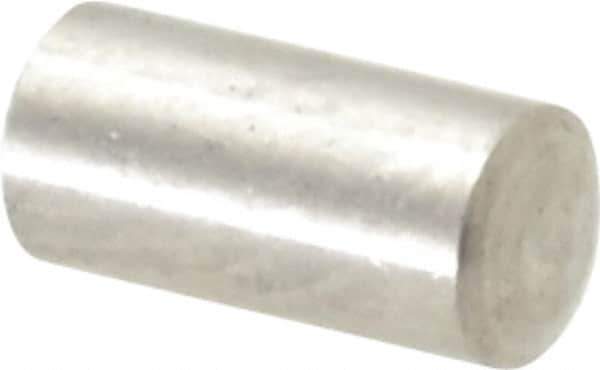 Value Collection - 3mm Diam x 6mm Pin Length 316 Stainless Steel Standard Dowel Pin - Bright Finish, 1 Rounded End - Exact Tool & Supply