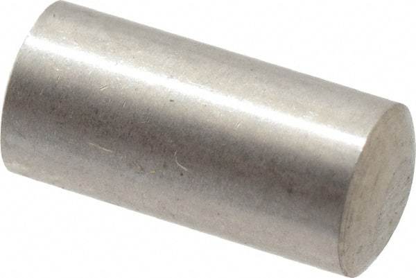 Value Collection - 4mm Diam x 8mm Pin Length 316 Stainless Steel Standard Dowel Pin - Bright Finish, 1 Rounded End - Exact Tool & Supply
