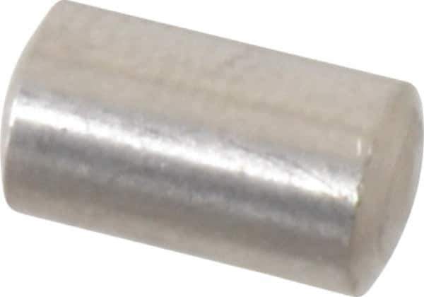 Value Collection - 5mm Diam x 8mm Pin Length 316 Stainless Steel Standard Dowel Pin - Bright Finish, 1 Rounded End - Exact Tool & Supply