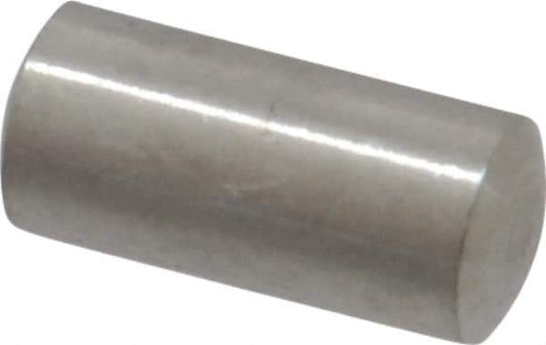Value Collection - 5mm Diam x 10mm Pin Length 316 Stainless Steel Standard Dowel Pin - Bright Finish, 1 Rounded End - Exact Tool & Supply