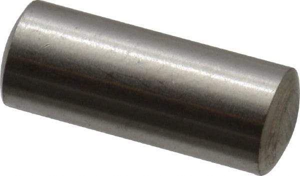 Value Collection - 5mm Diam x 12mm Pin Length 316 Stainless Steel Standard Dowel Pin - Bright Finish, 1 Rounded End - Exact Tool & Supply