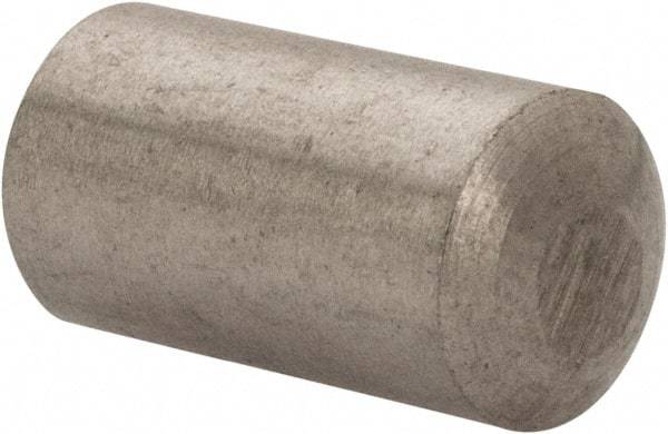 Value Collection - 6mm Diam x 10mm Pin Length 316 Stainless Steel Standard Dowel Pin - Bright Finish, 1 Rounded End - Exact Tool & Supply