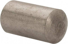 Value Collection - 6mm Diam x 10mm Pin Length 316 Stainless Steel Standard Dowel Pin - Bright Finish, 1 Rounded End - Exact Tool & Supply