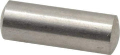 Value Collection - 6mm Diam x 16mm Pin Length 316 Stainless Steel Standard Dowel Pin - Bright Finish, 1 Rounded End - Exact Tool & Supply