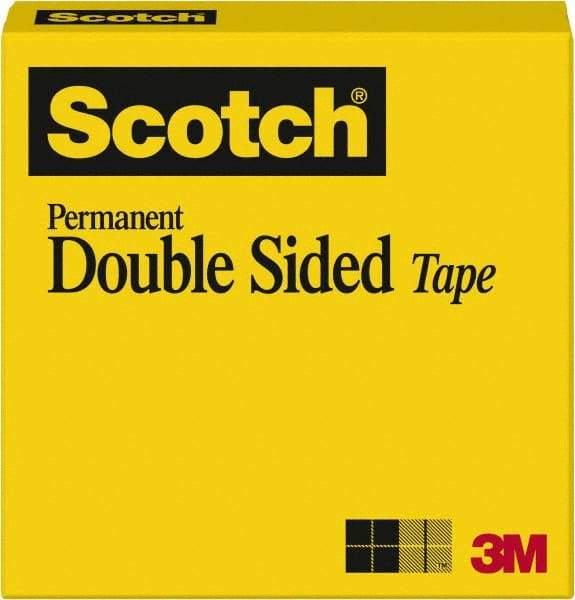 3M - 1" x 36 Yd Acrylate Adhesive Double Sided Tape - 3 mil Thick, Transparent - Exact Tool & Supply