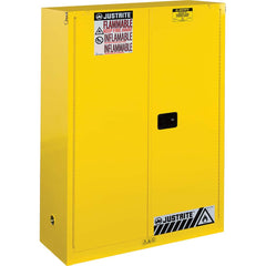 Justrite - 2 Door 5 Shelf 60 Gal Safety Cabinet for Combustible Liquids - Exact Tool & Supply