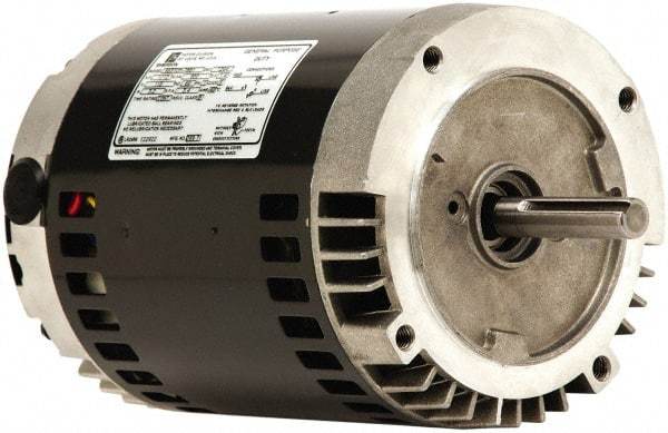 US Motors - 2 Max hp, 1,800 Max RPM, Single Cap Start-Cap Run Electric AC DC Motor - 115/208-230 V Input, Single Phase, 56C Frame, 5/8" Shaft Diam, C-Face Mount, ODP Enclosure - Exact Tool & Supply