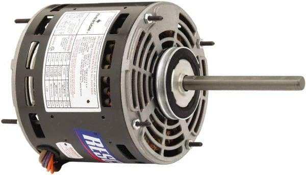 US Motors - 1/3 Max hp, 1,075 Max RPM, Permanent Split Cap Electric AC DC Motor - 208-230 V Input, Single Phase, 48Y Frame, 1/2" Shaft Diam, Stud Mount, TEAO Enclosure - Exact Tool & Supply