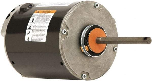 US Motors - 1/2 Max hp, 1,075 Max RPM, Permanent Split Cap Electric AC DC Motor - 208-230 V Input, Single Phase, 48Y Frame, 1/2" Shaft Diam, Belly Band Mount, TEAO Enclosure - Exact Tool & Supply