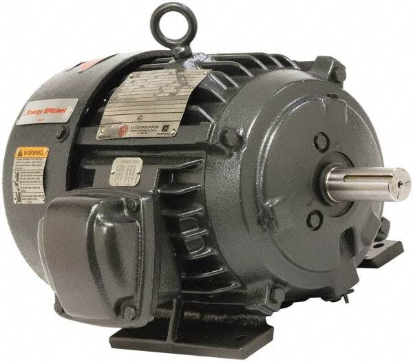 US Motors - 2 Max hp, 1,725 Max RPM, Three Polyphase Electric AC DC Motor - 208-230/460 V Input, Single Phase, 56H Frame, 5/8" Shaft Diam, Rigid Base Mount, Totally Enclosed Fan Cooled Enclosure - Exact Tool & Supply