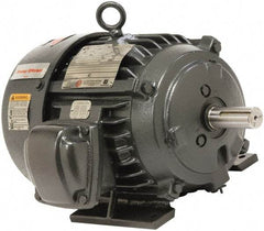US Motors - 2 Max hp, 1,725 Max RPM, Three Polyphase Electric AC DC Motor - 208-230/460 V Input, Single Phase, 56H Frame, 5/8" Shaft Diam, Rigid Base Mount, Totally Enclosed Fan Cooled Enclosure - Exact Tool & Supply