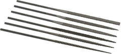 PFERD - 6 Piece Needle Pattern File Set - 5-1/2" Long, 2 Coarseness, Set Includes Flat, Hand, Three Square, Round, Half Round, Square - Exact Tool & Supply