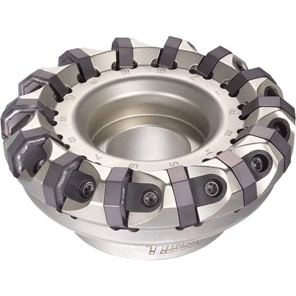 Iscar - 5.47" Cut Diam, 1-1/2" Arbor Hole, 0.217" Max Depth of Cut, 45° Indexable Chamfer & Angle Face Mill - 18 Inserts, ONH.. Insert, Right Hand Cut, 18 Flutes, Series 16Mill - Exact Tool & Supply