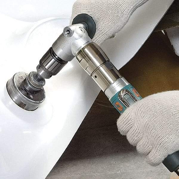 Dynabrade - 1/2" Keyed Chuck - Right Angle Handle, 850 RPM, 1 hp, 90 psi - Exact Tool & Supply