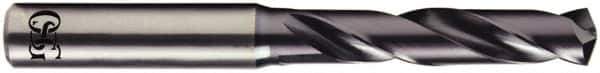 OSG - 3.9mm 140° Solid Carbide Screw Machine Drill Bit - WD1 Finish, 24mm Flute Length, 66mm OAL, Through Coolant - Exact Tool & Supply