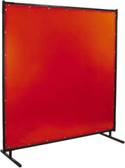 Steiner - 6 Ft. Wide x 6 Ft. High x 1 Inch Thick, Vinyl Portable Welding Screen Kit - Orange - Exact Tool & Supply