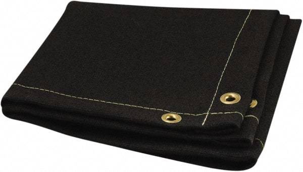 Steiner - 10' High x 8' Wide Coated Fiberglass Welding Blanket - Black, Grommet - Exact Tool & Supply