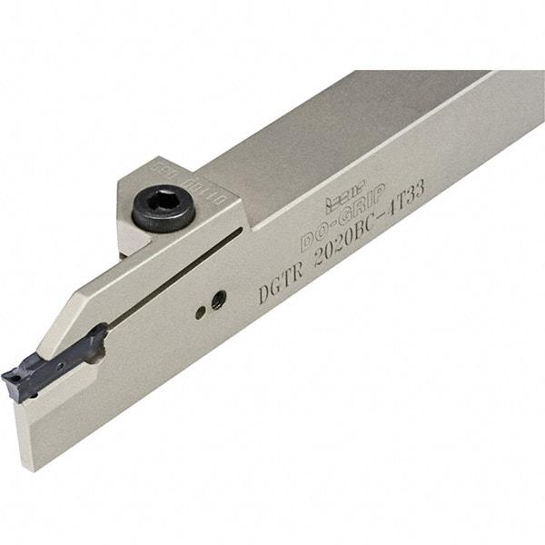 Iscar - External Thread, 63/64" Max Depth of Cut, 4mm Min Groove Width, 140mm OAL, Left Hand Indexable Grooving Cutoff Toolholder - 25mm Shank Height x 25mm Shank Width, DG.. Insert Style, DGT Toolholder Style, Series Do-Grip - Exact Tool & Supply