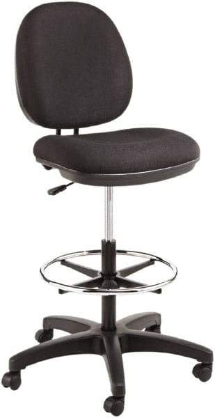 ALERA - 16-3/4 to 18" High Drafting Chair/Stool - 19" Wide x 17" Deep, 100% Acrylic Seat, Black - Exact Tool & Supply