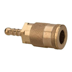 Value Collection - Hose Barb Tru-Flate Automotive Pneumatic Hose Coupler - Brass, 1/4" Body Diam, 1/4" Hose ID - Exact Tool & Supply