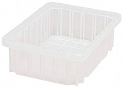 Quantum Storage - Clear Polypropylene Dividable Container - Stacking, 10.9" Long x 8.3" Wide x 3-1/2" High - Exact Tool & Supply