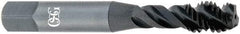 OSG - M3x0.50 3 Flute 6H Modified Bottoming Spiral Flute Tap - Vanadium High Speed Steel, TiCN Finish, 1-15/16" OAL, Right Hand Flute, Right Hand Thread, D3, Series 299 - Exact Tool & Supply