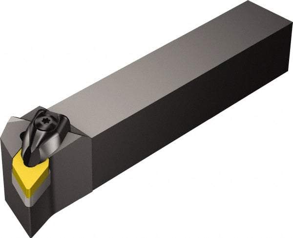 Sandvik Coromant - DDQN, Left Hand Cut, -17.50° Lead Angle, 1-1/2" Shank Height x 1-1/2" Shank Width, Negative Rake Indexable Turning Toolholder - 6" OAL, DNMG 15 04 08 Insert Compatibility, Series T-Max P - Exact Tool & Supply