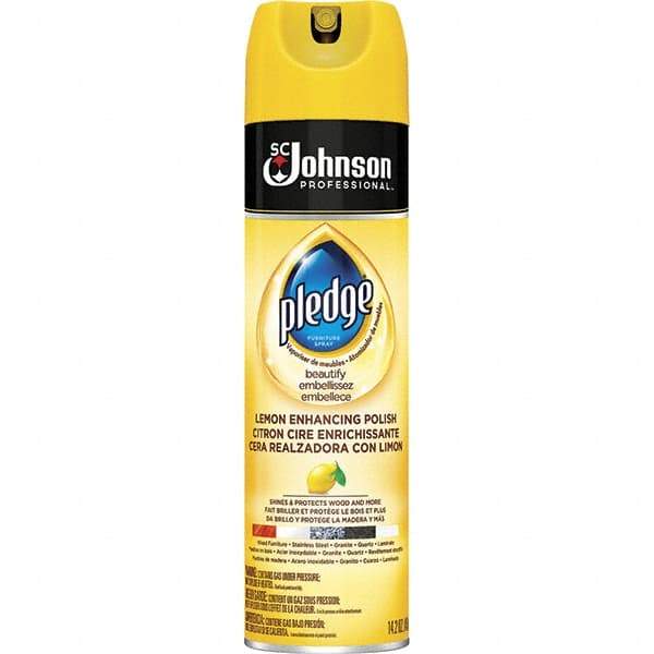 Pledge - 14.2 Fluid Ounce Furniture Polish - Lemon Scent, Aerosol Can - Exact Tool & Supply