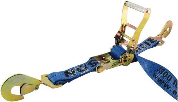 Erickson Manufacturing - 7' Long x 2" Wide, 10,000 Lb Basket Capacity, Polyester & Steel Web Sling - Blue - Exact Tool & Supply