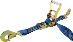 Erickson Manufacturing - 7' Long x 2" Wide, 10,000 Lb Basket Capacity, Polyester & Steel Web Sling - Blue - Exact Tool & Supply