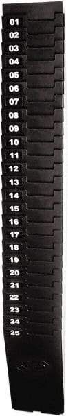 Lathem Time - 27" High x 3-7/8" Wide 25 Pocket Adjustable Time Card Rack - Black, Use with Time Cards - Exact Tool & Supply