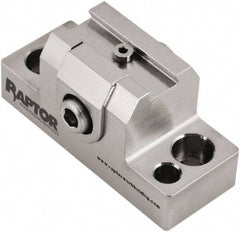 Raptor Workholding - 1-1/4" High x 1" Wide x 2-1/2" Long Dovetail Vise - 3/8" Jaw Opening Capacity, 1/8" High x 1-1/4" Wide Jaw, For 4 & 5 Axis Workholding Systems - Exact Tool & Supply