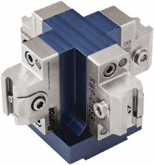Raptor Workholding - 3.13" High x 4-1/2" Wide x 4-1/2" Long Dovetail Vise - 3/8" Jaw Opening Capacity, 1/8" High x 1-1/4" Wide Jaw, For 4 & 5 Axis Workholding Systems - Exact Tool & Supply